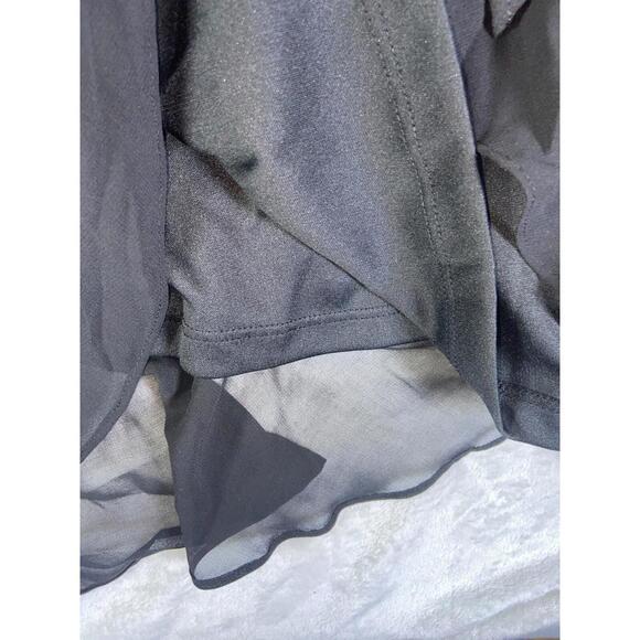 TRUTH & FABLE 188942 Womens Avery Chiffon 3/4 Sleeve Wrap Dress Black Size Large - Picture 8 of 11